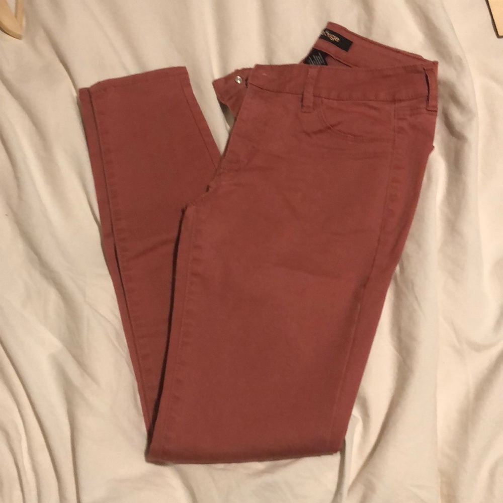 Burnt orange women’s skinny leg jeggings